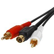 Cmple - S-Video &amp; 2-RCA Audio Cable Combo, Gold Plated - 3ft