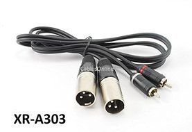 3ft. 2-rca Male Stereo Plug to 2-xlr Male Y-splitter Cable