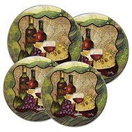 New RANGE KLEEN 5091 Wine Enthusiast Design Round Burner Kovers, Set of 4