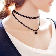Vintage Gothic Black Lace Retro Choker Collar Bib Necklace Charm Pendant Jewelry N3