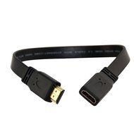 1Ft 30cm Gold HDMI Female Jack to Male F/M Extension Lead Cord Flat Cable HDTV