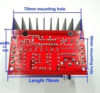 Qianson AC/DC 12V TDA7377 2.1CH 3-Channel 10W+10W / 20W Subwoofer Stereo Audio Power Amplifier Board for Car PC N7