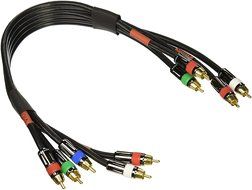 Monoprice 104715 1.5-Feet 18AWG CL2 Premium 5-RCA Component Video Coaxial Cable - Black