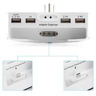 BESTEK 6-Outlet Wall Mount Surge Protector with 5.2A 4 USB Charging Station and Phone Charging Dock N5