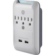 GE 11157 Surge Tap, 3 Outlets, 540J, USB 2.1A, White