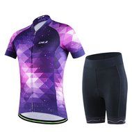 Ophelia Women Short Sleeve Cycling Jersey Pant Set+arm Sleeves(Skull,S) N6