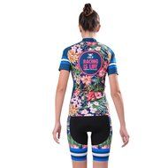 Ophelia Women Short Sleeve Cycling Jersey Pant Set+arm Sleeves(Skull,S) N8