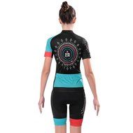 Ophelia Women Short Sleeve Cycling Jersey Pant Set+arm Sleeves(Skull,S) N9