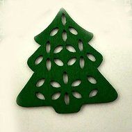 MuLuo 50pcs Sew Wooden Buttons Handcraft Christmas Trees Decoration Buttons
