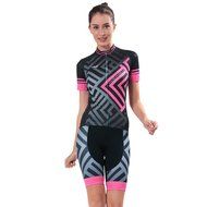 Ophelia Women Short Sleeve Cycling Jersey Pant Set+arm Sleeves(Skull,S) N12