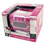 Hello Kitty KT2053 A AM/FM Stereo Alarm Clock Radio with Top Loading CD Player, 6 inch Red LED Display with Dimmer N3
