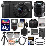 Panasonic Lumix DMC-GX85 4K Wi-Fi Digital Camera &amp; 12-32mm (Black) + 45-150mm Lens + 64GB Card + Case + Flash...