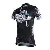 Ophelia Women Short Sleeve Cycling Jersey Pant Set+arm Sleeves(Skull,S) N14