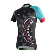 Ophelia Women Short Sleeve Cycling Jersey Pant Set+arm Sleeves(Skull,S) N15