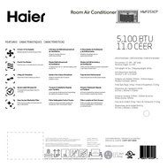 Haier HWF05XCP Window Air Conditioner, 5100 BTU N8