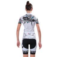 Ophelia Women Short Sleeve Cycling Jersey Pant Set+arm Sleeves(Skull,S) N17