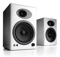 Audioengine A5+ Limited Edition Premium Powered Desktop Speaker Package (White) With B1 Bluetooth Music Receiver N5