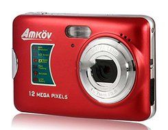 Amikov 800-Fe 12 Mega Pixel 2.7" Tft Lcd Hd Digital Camera With 8X Digital Zoom, Smile Capture (Red) Produced...