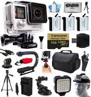 GoPro HERO4 Hero 4 Silver Edition 4K Action Camera with 64GB MicroSD, 3x Batteries, Charger, Card Reader, Large... N2