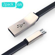 Marchpower, Micro USB Cable, 2PCs 6ft Zinc Alloy Android Phone Charger - Fast Sync Charge USB Phone Cord for Android... N18