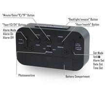 Digital Clock Morning Clock Low Light Sensor Technology Light On Backligt When Detect Low Light Soft Light That... N4