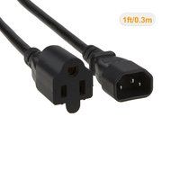 CableCreation [2-PACK] 1 Foot 18AWG Standard Computer Power Adapter Cord NEMA 5-15R to IEC320 C14, 0.3M / Black N5