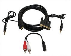MyCableMart 6 ft HDMI/DVI-D w/3.5mm AUDIO Cable High Performance 28 AWG Gold Plated N2