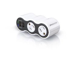 360 Electrical 36053 Power Curve Mobile Surge Protector with Rotating Outlet and USB Ports N2