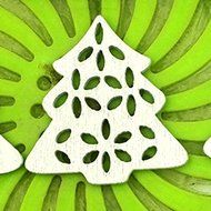 MuLuo 50pcs Sew Wooden Buttons Handcraft Christmas Trees Decoration Buttons N2