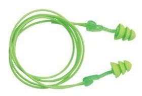 Ear Plugs, NRR 27, Corded, Green, PK 50 by Moldex