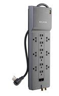 Belkin 12-Outlet Power Strip Surge Protector with 10-Foot Cord and Telephone, Ethernet, Coaxial Protection, BE112234-10