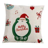 Pillow Cover,Haoricu Vintage ChristmasChristmas Linen Square Throw Flax Pillow Case Decorative Cushion Pillow... N12