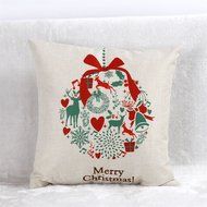 Pillow Cover,Haoricu Vintage ChristmasChristmas Linen Square Throw Flax Pillow Case Decorative Cushion Pillow... N13