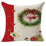 Pillow Cover,Haoricu Vintage ChristmasChristmas Linen Square Throw Flax Pillow Case Decorative Cushion Pillow... N16