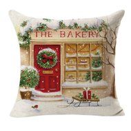 Pillow Cover,Haoricu Vintage ChristmasChristmas Linen Square Throw Flax Pillow Case Decorative Cushion Pillow... N17