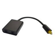 Conwork 1x2 Toslink Fiber Optic Digital Optical Audio Splitter Adapter 1 input 2 Output -Black