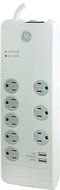 GE 13476 Surge Protector, 10 Outlets, 3000J, 2 USB Ports (2.1A), 6' Cord N7