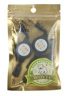 WOVTE 2.5 Feet Auxiliary Retractable 3.5mm Male to Male Stereo Audio AUX Extension Cable Cord with Gold-Plated... N2