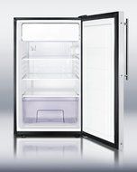 Summit CM421BLFRADA: ADA compliant 20&quot; wide freestanding refrigerator-freezer with a lock, custom door for slide-in... N2