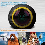 Auein 360 Degree Panorama Camera Wifi 1080P 30FPS 8MP Fisheye Film Source for Virtual Glasses VR Action Sports... N3