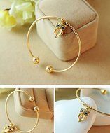 Fashion Charm Women Owl Rhinestone Gold Plated Cuff Bracelet Bangle Jewelry NEW N2