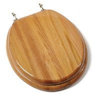 Comfort Seats C1B1R17BR Designer Solid Wood Round Toilet Seat with Antimicrobial and Brass Hinges, Oak by Comfort...