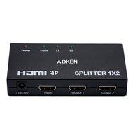 Aoken 1x8 8 Ports HDMI Powered Splitter for Full HD 1080P &amp; 3D Support (One Input To Eight Outputs) N5