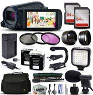 Canon VIXIA HF R62 HFR62 HD Camcorder Video Camera + 128GB Memory + Travel Charger + 3 Filters + 2 Batteries +...