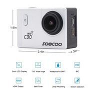 Sports Camera, SOOCOO 4K Action Camera 20MP 2.0 Inch Waterproof Diving Camera with 2 Batteries and 19 Accessories... N11