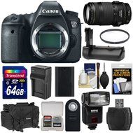 Canon EOS 6D Digital SLR Camera Body with EF 70-300mm IS USM Lens + 64GB Card + Battery + Charger + Case + Flash...