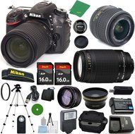 Nikon D7100 - International Version (No Warranty), 18-55mm f/3.5-5.6 DX VR, Nikon 70-300mm f/4-5.6G, 2pcs 16GB... N2