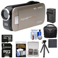 Bell &amp; Howell Slice2 DV7HD 1080p HD Slim Video Camera Camcorder (Champagne) with 32GB Card + Battery + Charger...