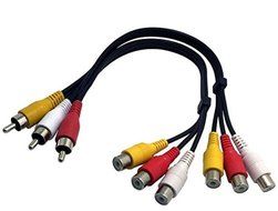 Wyvern Triple RCA Stereo Audio and Video Cable - Male to Dual female / AV Splitter Composite 3 Rca Av Video Audio...