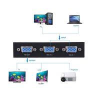 E-SDS 2-Port VGA Switch 2 In 1 Out Support Widescreen for Monitor Sharing Switching N5